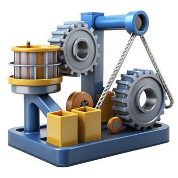 elegant abstract Complex Gear System Industrial Machine Model exclusive png