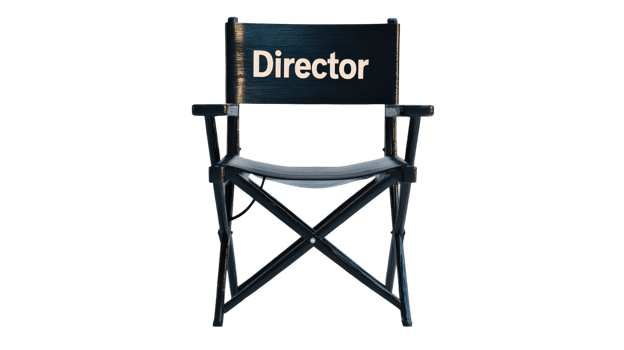 Classic director's chair positioned for cinematic creativity in a studio setting png