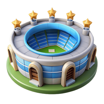 magnificent contemporary Circular Stadium 3D Model of a Sports Arena high resolution png