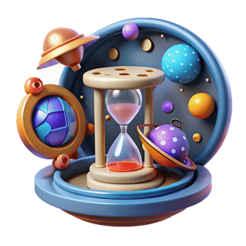 stunning abstract Cosmic Hourglass Planets, Time, and Space high quality png