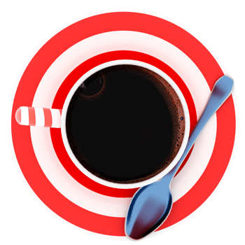 3d render red coffee cup with transparent background png