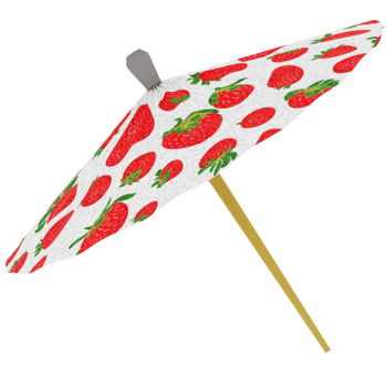 3d render strawberry umbrella drink with transparent background png