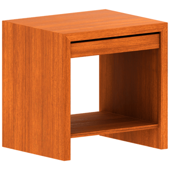 3d render wooden bedside table with transparent background png