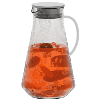 3d render glass iced tea pitcher with transparent background png