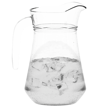 3d render glass pitcher ice with transparent background png
