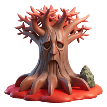 wonderful traditional Sad Tree 3D Model Fantasy, Nature, Cartoon professional png