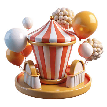 extraordinary creative Fairytale Circus Carousel with Balloons high resolution png