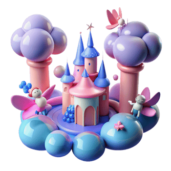 impressive abstract Enchanted Castle in a Dreamy Landscape premium png
