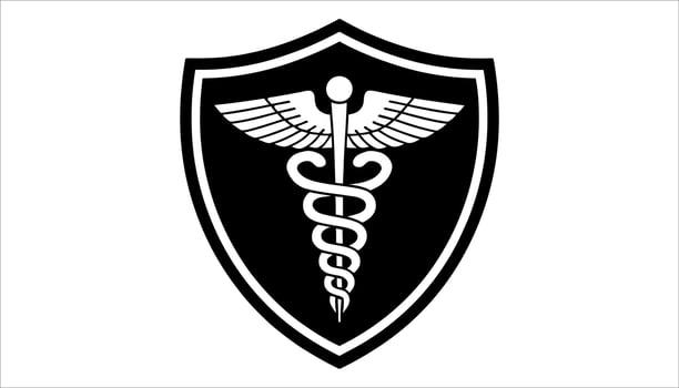 Medical Shield with Caduceus - Healthcare and Protection Icon vector