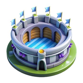 impressive traditional Circular Arena 3D Model of a Medieval Colosseum premium png
