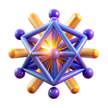 dramatic contemporary Abstract 3D Geometric Structure Cube, Spheres, and Cylinders genuine png