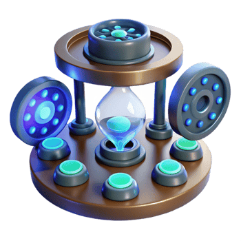 elegant contemporary Futuristic Control Panel with Glowing Buttons and Hourglass high resolution png