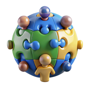 vibrant creative Global Collaboration A Puzzle of Interconnection premium png