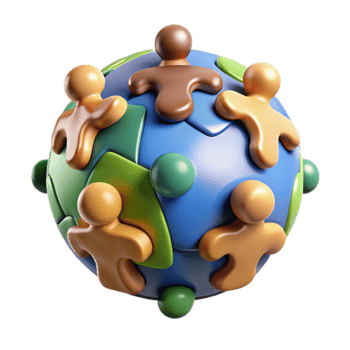magnificent abstract Global Unity A Puzzle of People high quality png