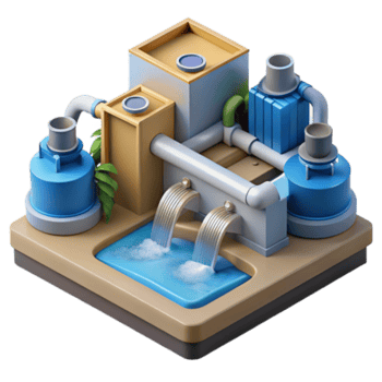 magnificent classic Water Treatment Plant Filtration, Purification, and Distribution System high resolution png