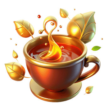 vibrant classic Golden Tea Autumn Leaves Liquid Delight original png