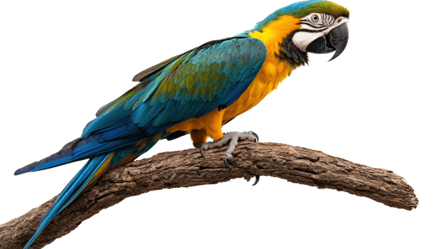 Colorful parrot perched on a branch in natural habitat during daylight png