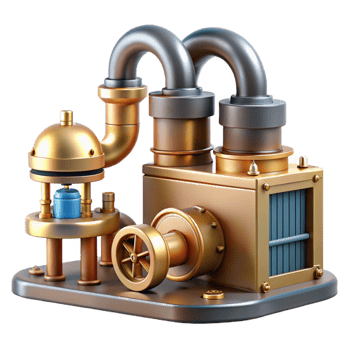 serene minimalist Steampunk-Style Machine Industrial Design, Mechanical Engineering professional png