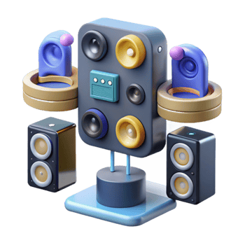 extraordinary creative 3D Stereo System Colorful Audio Speakers professional png