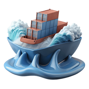 wonderful contemporary Cargo Ship in Stormy Seas Ocean Freight Challenges professional png