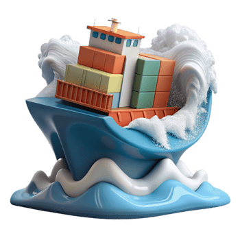 wonderful modern Cargo Ship in Stormy Seas Ocean Freight and Container Shipping genuine png
