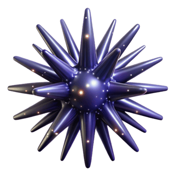 wonderful minimalist Abstract 3D Model Glowing Spiked Sphere high resolution png