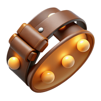 dramatic rustic Illuminated Leather Bracelet with Studs high quality png