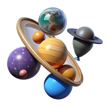 wonderful modern Celestial Sphere Planets, Orbits, and Cosmic Bodies 4K png