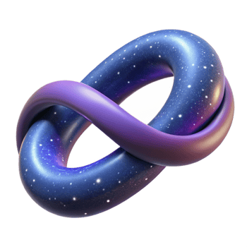 beautiful classic Cosmic Knot Infinity Loop in Space high resolution png