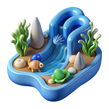 impressive classic Undersea Scene 3D Render of Aquatic Life detailed png