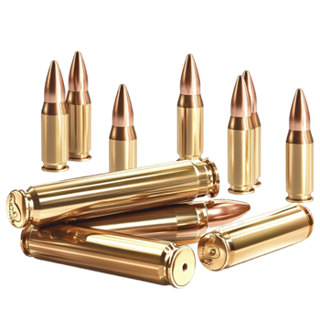 Shiny golden bullets and casings arranged neatly in a row png