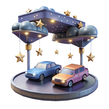 beautiful modern Nighttime Car Wash Starlit Automated Car Cleaning genuine png