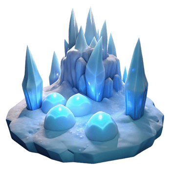 stunning rustic Enchanted Ice Crystal Mountain Scene professional png