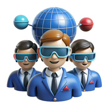 beautiful abstract Global Collaboration Virtual Teams 3D Avatars authentic png