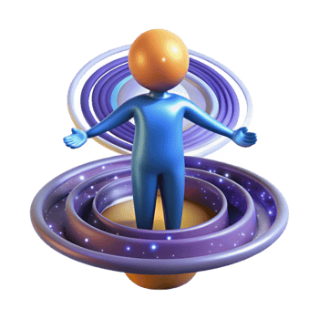 Cosmic Being Embracing the Universes Spiral png