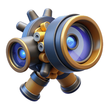 impressive traditional Multi-Lens Surveillance Gadget Futuristic 3D Render 4K png