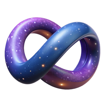 vibrant modern Cosmic Infinity A 3D Render of a Galaxy-Themed Endless Loop detailed png