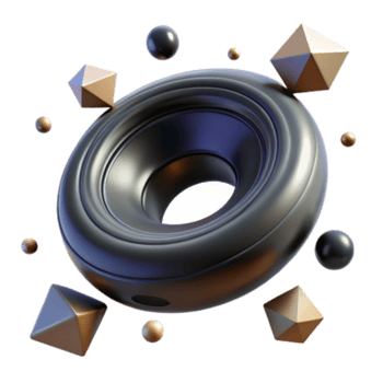 beautiful abstract Abstract 3D Ring with Geometric Shapes original png
