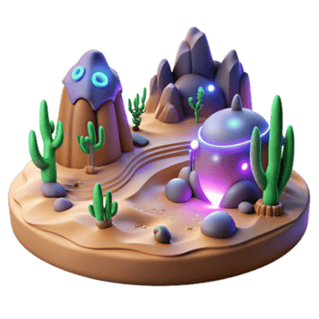 impressive modern Desert Alien Habitat 3D Render of Futuristic Structure exclusive png