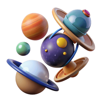 beautiful contemporary Celestial Bodies A 3D Abstract Space Art exclusive png
