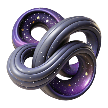 magnificent vintage Cosmic Knot 3D Render of Intertwined Galaxy Rings high resolution png