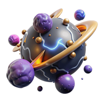impressive modern Cosmic Planet 3D Render of Fantasy World detailed png