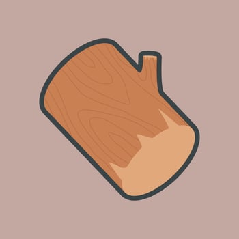 wooden log with outline flat design. vector