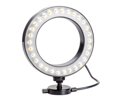 Round LED ring light on a transparent background png