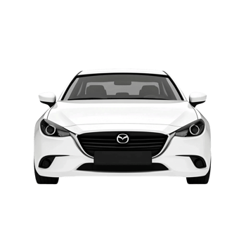 White Car Front View on Transparent Background png