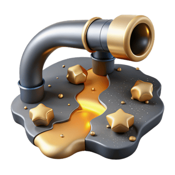 impressive traditional Golden Starscape Celestial Exploration with Spyglass authentic png