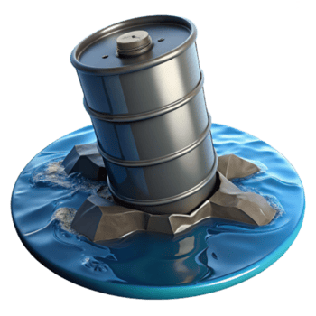 extraordinary artistic Ocean Oil Barrel Spill Environmental Disaster Simulation premium png