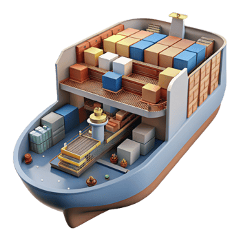 extraordinary classic Cargo Ship Container Vessel Internal Structure Logistics exclusive png