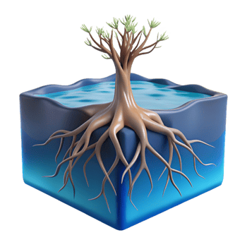 vibrant abstract Tree Roots in Water A Visual Representation of Ecosystem original png