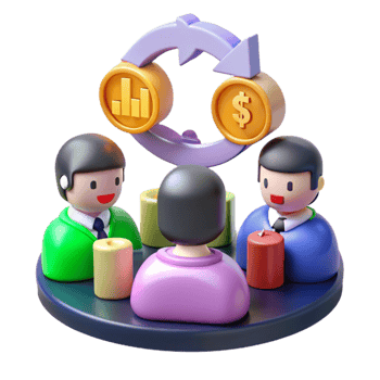 serene contemporary Financial Growth Strategy Team Collaboration Profit Sharing genuine png